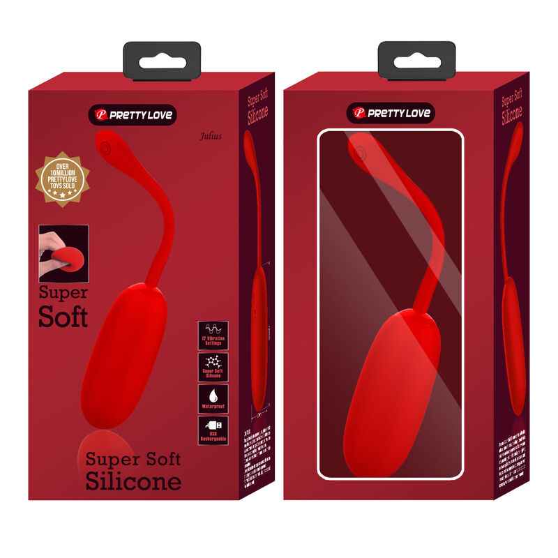PRETTY LOVE - OVO VIBRATÓRIO IMPERMEVEL-RECARREGVEL JULIUS VERMELHO - VIBRA24 SEXSHOP