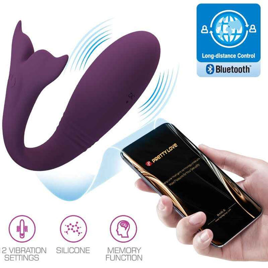 PRETTY LOVE - JAYLEEN VIBRADOR APP CONTROLE REMOTO ROXO - VIBRA24 SEXSHOP