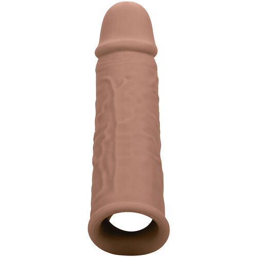 CalExotics – Performance Maxx Life-Like Extension 7: Extensão Realista com Alça Escrotal Integrada em Tom Pele Marrom para Prazer Aprimorado