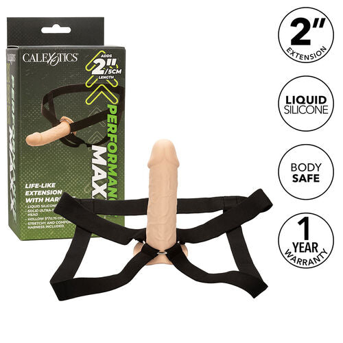 CalExotics – Performance Maxx Life-Like: Extensão Realista com Arnês, Silicone Líquido e Design Texturizado para Prazer Máximo