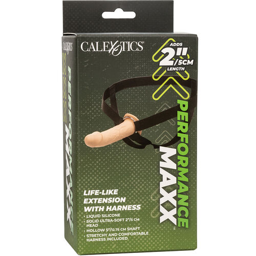 CalExotics – Performance Maxx Life-Like: Extensão Realista com Arnês, Silicone Líquido e Design Texturizado para Prazer Máximo