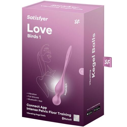 Satisfyer Bolas de Kegel Vibratórias Love Birds Rosa para Fortalecer e Prazer - VIBRA24 SEXSHOP