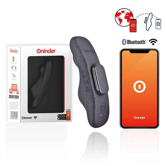 ONINDER - VIBRADOR RECARREGÁVEL MANILA PANTY 9 VELOCIDADES 9,6 CM X 2,6 CM - APLICATIVO GRATUITO - VIBRA24 SEXSHOP