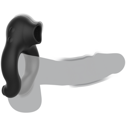 ARNMONEY - Anel Vibrador Silicone 3 Motores Recarregáveis Preto e Ouro