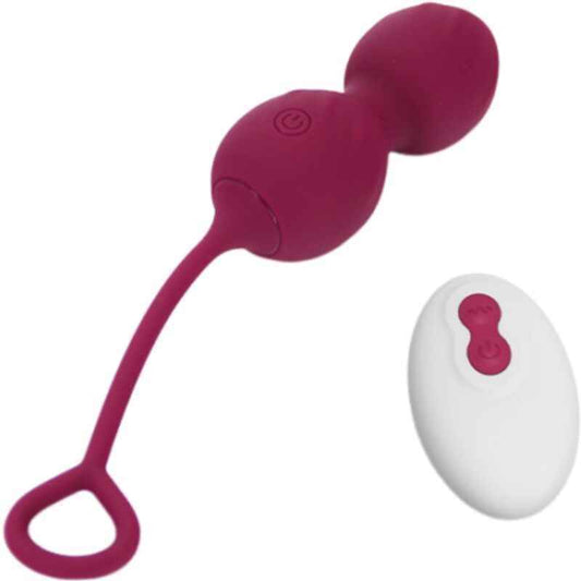 ARMONY - BLOSSOMS VAGINAL DUMBBELL VIBRAÇÃO CONTROLE REMOTO 10 VIBRAÇÕES VERMELHO ESCURO - VIBRA24 SEXSHOP