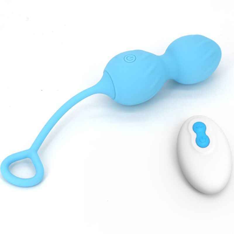 ARMONY - BLOSSOMS VAGINAL DUMBBELL VIBRAÇÃO CONTROLE REMOTO 10 VIBRAÇÕES AZUL - VIBRA24 SEXSHOP