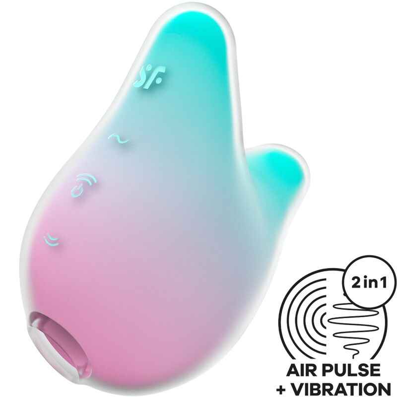 SATISFYER - MERMAID VIBES ESTIMULADOR E VIBRADOR MENTA E ROSA - VIBRA24 SEXSHOP