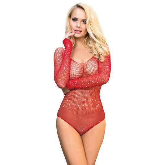 SUBBLIME - 952303 BODY GRILL BRILHANTE COM OMBROS ABERTOS MANGA LONGA VERMELHO TAMANHO ÚNICO