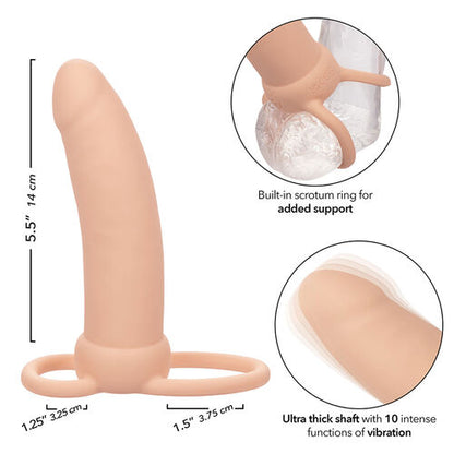 CalExotics – Performance Maxx Thick Dual Penetrator: Sonda para Dupla Penetração com Circunferência Aprimorada, 10 Funções e Anel Escrotal Integrado