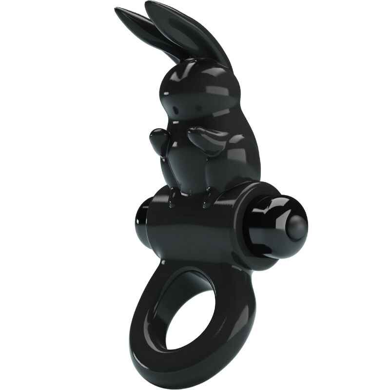 PRETTY LOVE - ANEL VIBRADOR COELHO ANEL EXCITANTE 10 VIBRAÇÕES PRETO - VIBRA24 SEXSHOP