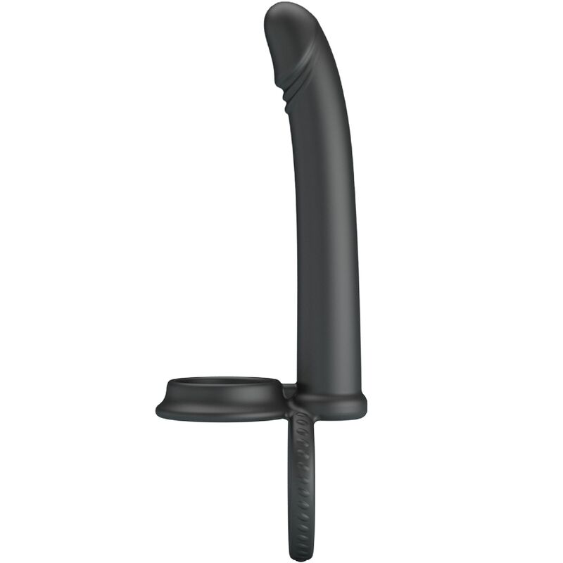 PRETTY LOVE - DILLION ANEL DUPLO DE PÉNIS DUPLO DE DUPLA PENETRAÇÃO PRETO - VIBRA24 SEXSHOP