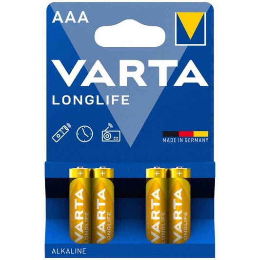 VARTA - BATERIA ALCALINA AAA DE LONGA DURAÇÃO LR03 BLISTER*4