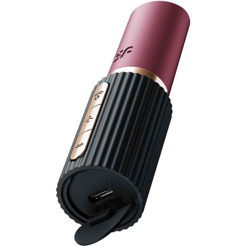 SATISFYER - PRO 2 KISS WAVE ESTIMULADOR DE CLITÓRIS GARNET / PRETO - VIBRA24 SEXSHOP