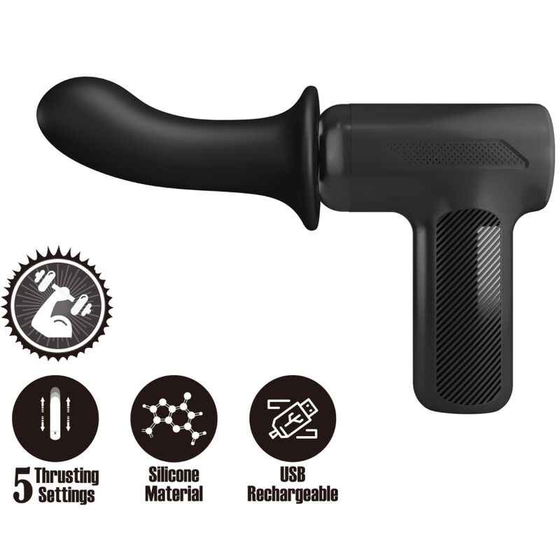 PRETTY LOVE - DJ DOCTOR MASSAGER 5 CONFIGURAÇÕES PRETO - VIBRA24 SEXSHOP