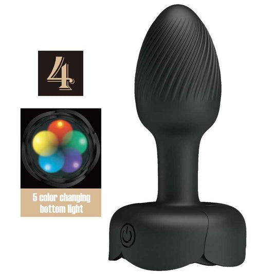 PRETTY LOVE - OLMAN PLUG ANAL COM LUZ LED PRETO 8,8 CM