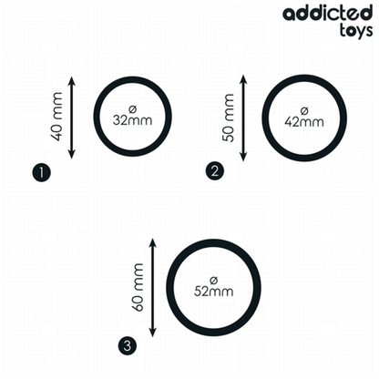 ANEL DE SILICONE PARA ADULTOS - ADDICTED TOYS CONJUNTO DE ANÉIS DE SILICONE MODELO 2 - VIBRA24 SEXSHOP