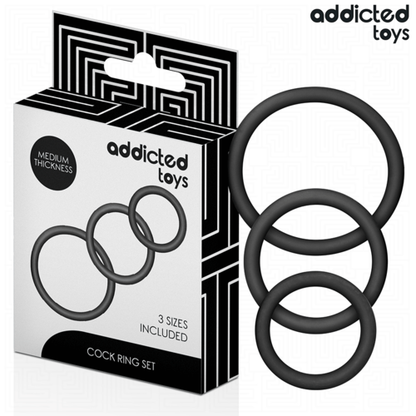 ANEL DE SILICONE PARA ADULTOS - ADDICTED TOYS CONJUNTO DE ANÉIS DE SILICONE MODELO 2 - VIBRA24 SEXSHOP