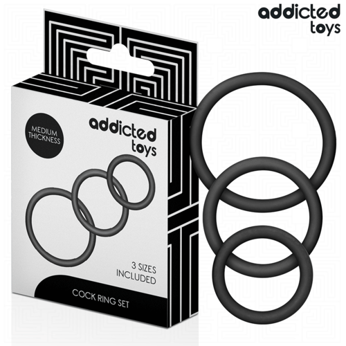 ANEL DE SILICONE PARA ADULTOS - ADDICTED TOYS CONJUNTO DE ANÉIS DE SILICONE MODELO 2 - VIBRA24 SEXSHOP