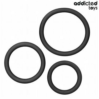 ANEL DE SILICONE PARA ADULTOS - ADDICTED TOYS CONJUNTO DE ANÉIS DE SILICONE MODELO 2 - VIBRA24 SEXSHOP
