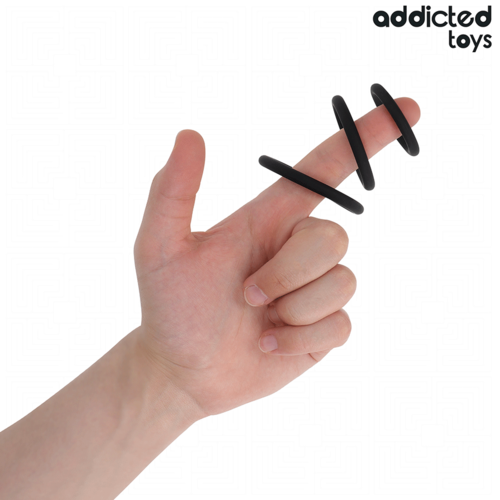 ANEL DE SILICONE PARA ADULTOS - ADDICTED TOYS CONJUNTO DE ANÉIS DE SILICONE MODELO 2 - VIBRA24 SEXSHOP