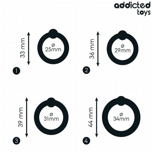 ADDICTED TOYS - Anel de Silicone Pressão: Conjunto de Anéis para Estímulo e Prazer - VIBRA24 SEXSHOP
