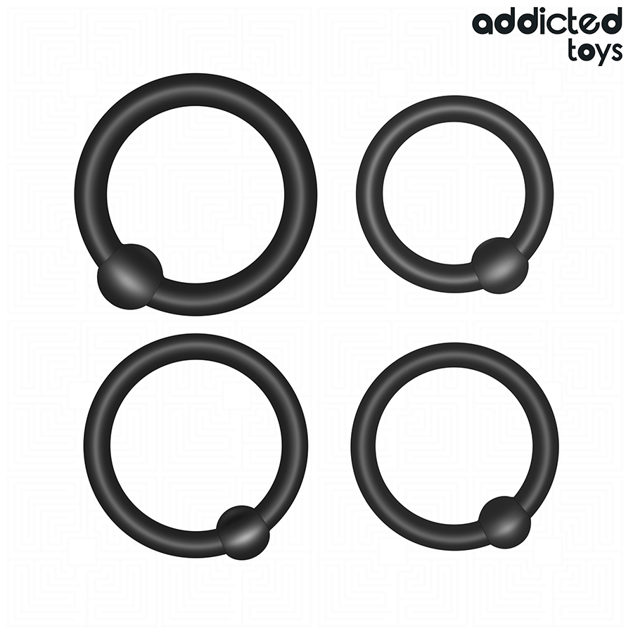 ADDICTED TOYS - CONJUNTO DE ANÉIS DE SILICONE DE PRESSÃO - VIBRA24 SEXSHOP