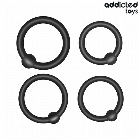 ADDICTED TOYS - CONJUNTO DE ANÉIS DE SILICONE DE PRESSÃO - VIBRA24 SEXSHOP
