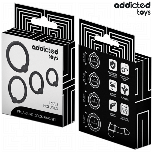 ADDICTED TOYS - Anel de Silicone Pressão: Conjunto de Anéis para Estímulo e Prazer - VIBRA24 SEXSHOP