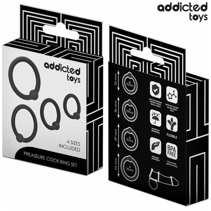 ADDICTED TOYS - Anel de Silicone Pressão: Conjunto de Anéis para Estímulo e Prazer - VIBRA24 SEXSHOP