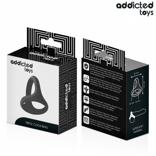 ANEL TRIPLO PARA O PÉNIS - ADDICTED TOYS - VIBRA24 SEXSHOP