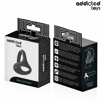 ANEL TRIPLO PARA O PÉNIS - ADDICTED TOYS - VIBRA24 SEXSHOP