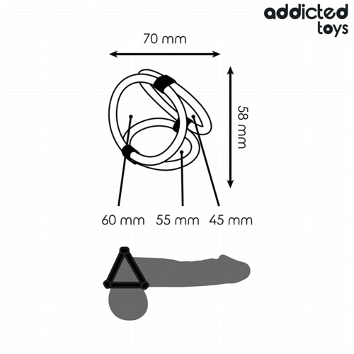 ANEL PARA O PÉNIS TRIPLO - A MELHOR ESCOLHA - VIBRA24 SEXSHOP