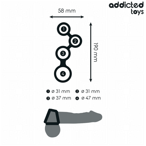 ANEL PARA PÉNIS COM DIVISORES PARA TESTÍCULOS - ADDICTED TOYS - VIBRA24 SEXSHOP