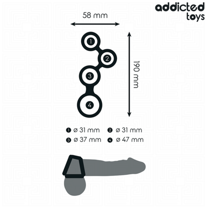 ANEL PARA PÉNIS COM DIVISORES PARA TESTÍCULOS - ADDICTED TOYS - VIBRA24 SEXSHOP