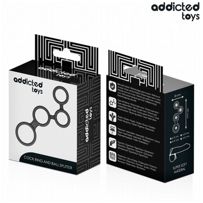 ANEL PARA PÉNIS COM DIVISORES PARA TESTÍCULOS - ADDICTED TOYS - VIBRA24 SEXSHOP