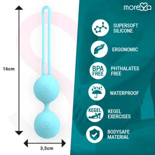 MOR Essa Osian Dois Silicone Turquesa Premium - Bolas Chinesas Moressa para Conforto e Estilo no Dia a Dia