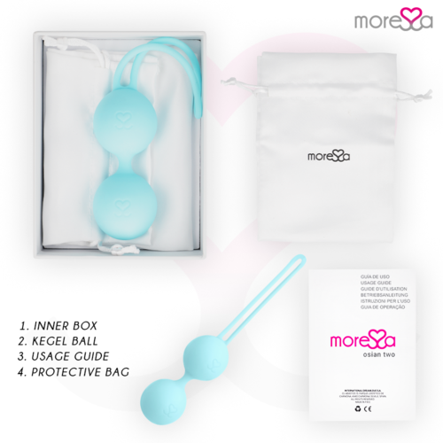 MOR Essa Osian Dois Silicone Turquesa Premium - Bolas Chinesas Moressa para Conforto e Estilo no Dia a Dia