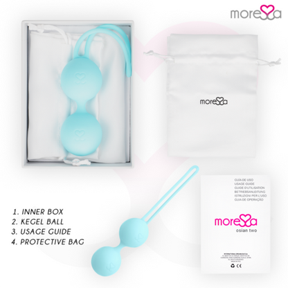 MOR Essa Osian Dois Silicone Turquesa Premium - Bolas Chinesas Moressa para Conforto e Estilo no Dia a Dia