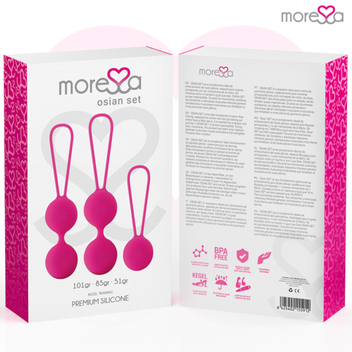 Conjunto Silicone Premium Rosa - Bolas Chinesas de Silicone Premium Rosa - MoreSSA Osian (Osian One - 51 g | Osian Two - 101 g | Osian Three - 85 g)