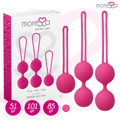 MORESSA - CONJUNTO OSIAN PREMIUM SILICONE ROSA (Osian One - 51 g | Osian Two - 101 g | Osian Three 85 g) - VIBRA24 SEXSHOP