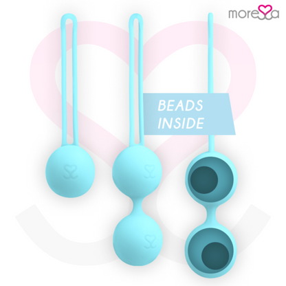 MORESSA - Conjunto Bolas Chinesas Silicone Turquesa Premium Osian