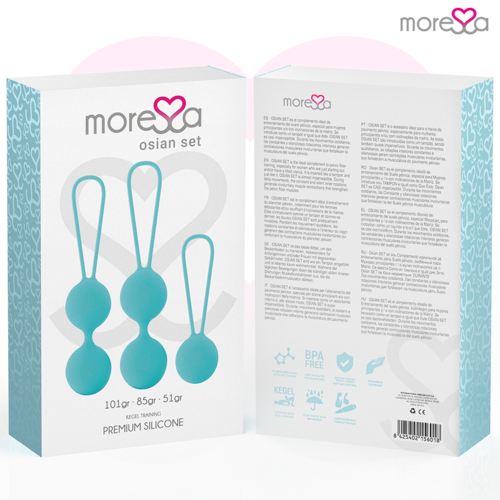 MORESSA - Conjunto Bolas Chinesas Silicone Turquesa Premium Osian