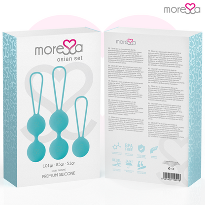 MORESSA - Conjunto Bolas Chinesas Silicone Turquesa Premium Osian