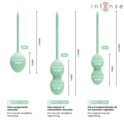 INTENSE - Bola Kegel Charli Verde Claro Kit