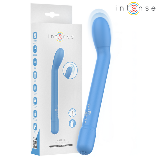 INTENSE - ESTIMULADOR DE PONTO G RECARREGÁVEL KARLIE AZUL - VIBRA24 SEXSHOP