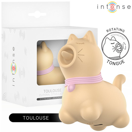 INTENSE - ESTIMULADOR TOULOUSE COM LÍNGUA ROTATIVA 360º AMARELO - VIBRA24 SEXSHOP