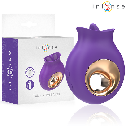 INTENSE - ESTIMULADOR DE CLITÓRIS TULI 9 VIBRAÇÕES E 9 OSCILAÇÕES ROXO - VIBRA24 SEXSHOP