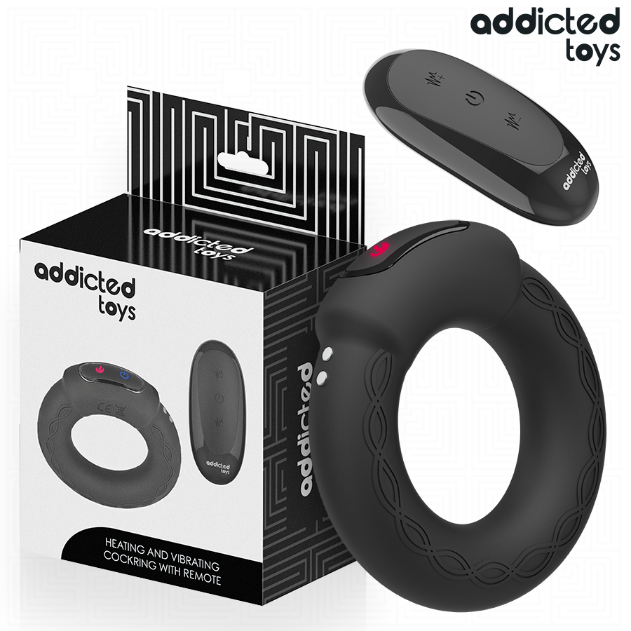 ADDICTED TOYS - ANEL PÊNICO VIBRANTE COM EFEITO DE AQUECIMENTO E CONTROLE REMOTO - VIBRA24 SEXSHOP