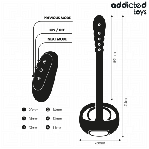 ANEL PENIANO VIBRATÓRIO COM CONTROLE REMOTO - ADDICTED TOYS PARA PRAZER INFINITO - VIBRA24 SEXSHOP