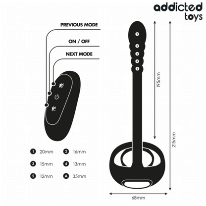 ANEL PENIANO VIBRATÓRIO COM CONTROLE REMOTO - ADDICTED TOYS PARA PRAZER INFINITO - VIBRA24 SEXSHOP